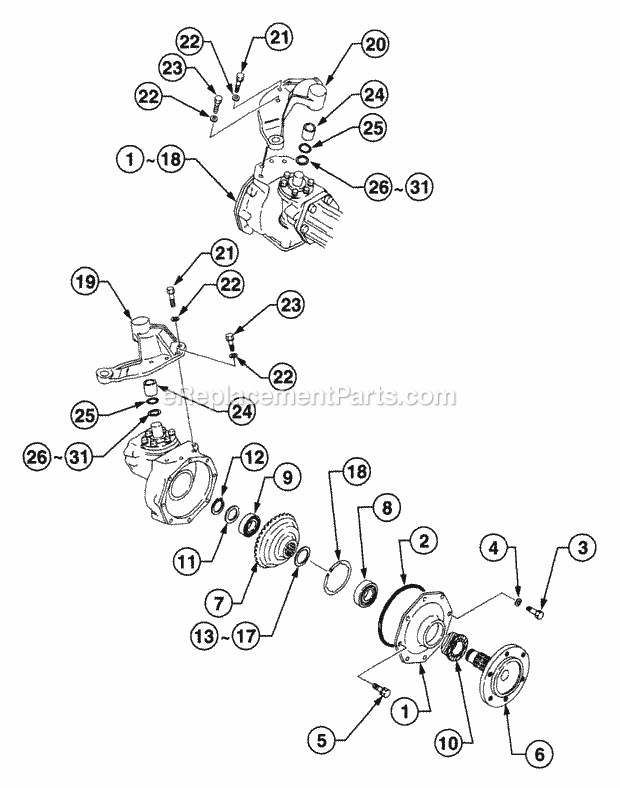 Axle, Mfd Front Diagram and Parts List for 54A-458D100, 590-603-100 Cub Cadet Lawn Tractor